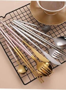 Nordic stainless steel steak knife, fork and spoon set