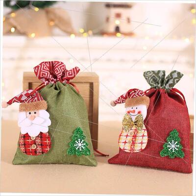 Christmas gift bag Linen bunches apple bag Candy cookie bag