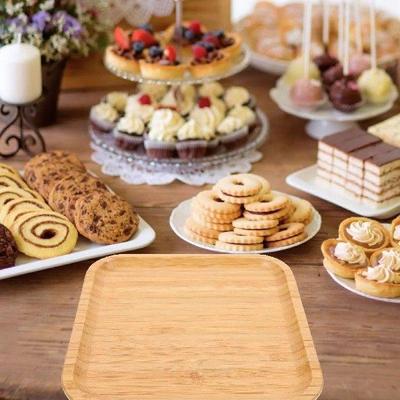 Bamboo Tray Food Serving Plate Vintage Home Tea ganizer