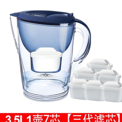 净水壶家用过滤水壶3.5L自来水滤水器便携厨房净水器三代升级滤芯