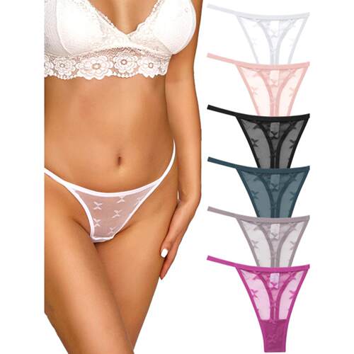 2PCS/Set Mesh Transparent Thong Women Panties Underwear Wome