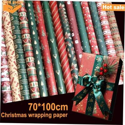 70*100cm Christmas wrapping paper Gift packing paper wrapper