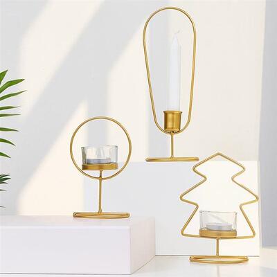 gold candlestick lamp candlelight dinner candle holder cup