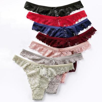 Women Sexy Lace Thongs Underwear Ladies Seamless T-Back