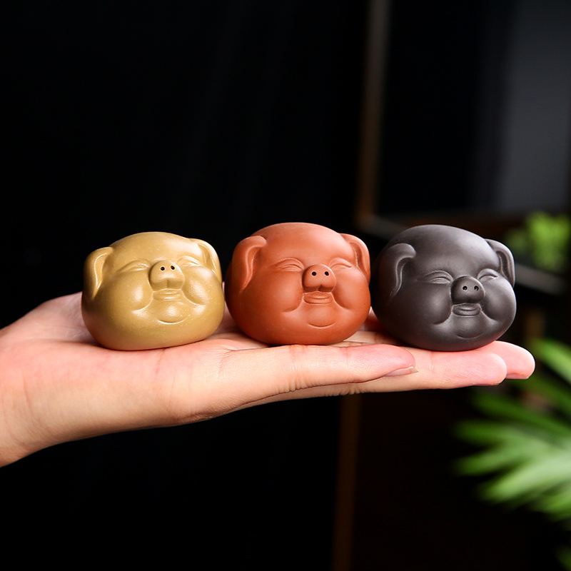 陶福多紫砂迷你可爱萌兔茶宠摆件