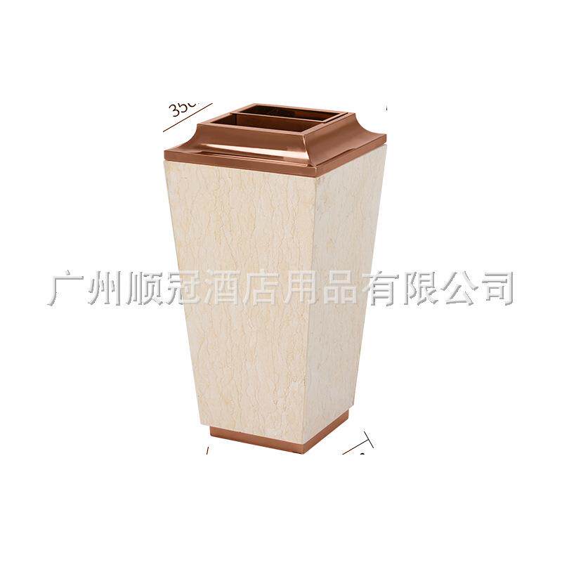 端大理石垃圾桶酒店大堂宾馆垃圾桶带烟灰缸不锈钢立式果皮箱