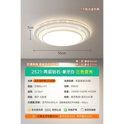 客厅灯主灯2024新款大尺寸led吸顶灯现代简约大气超亮圆形大灯具
