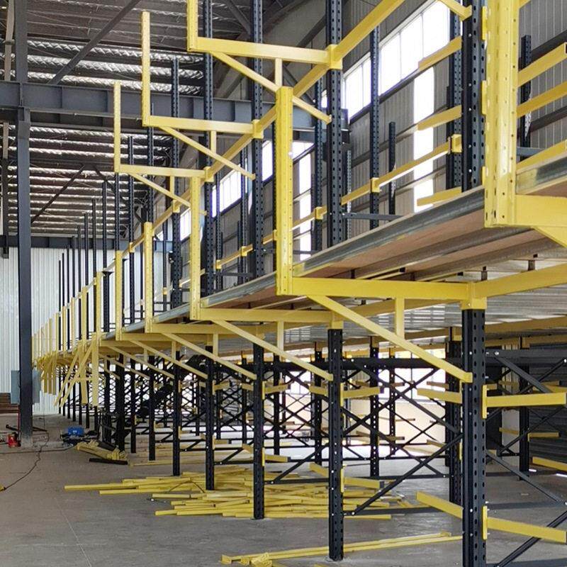 悬臂货架工业仓库方管铝材不锈钢管材重型组合阁楼悬臂式阁楼货架