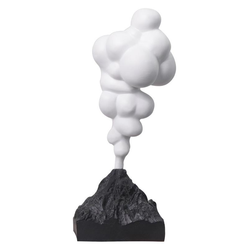 北欧现代样板房创意火山爆发摆件黑白抽象几何摆设软装饰品工艺品