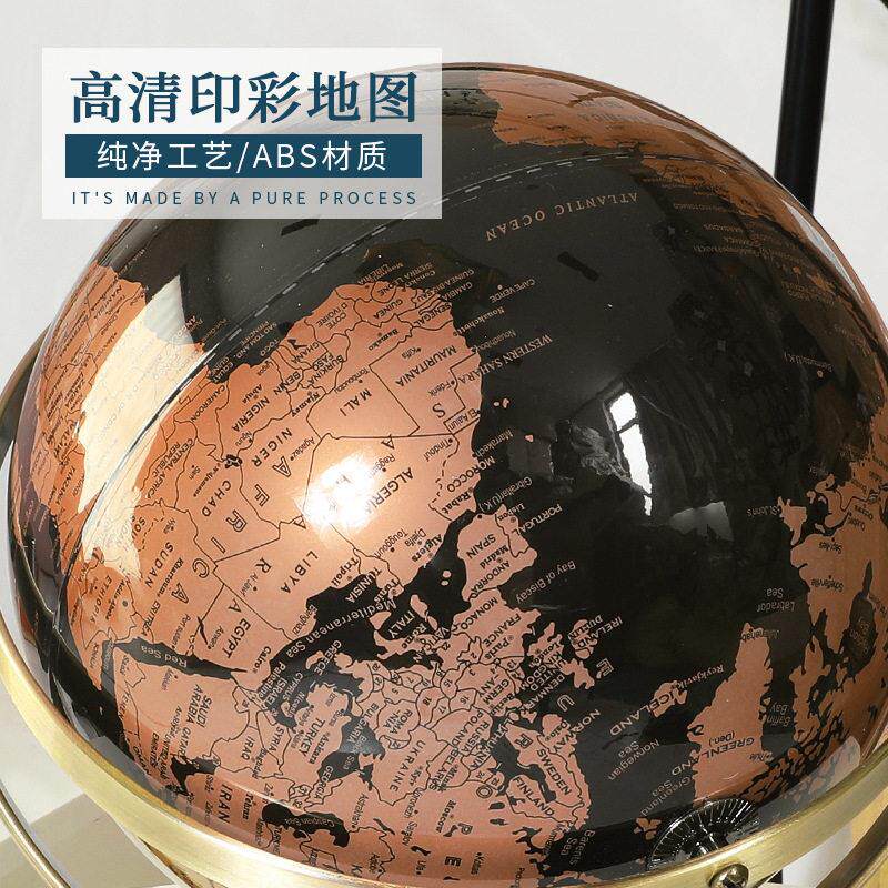 现金属25CM地球仪欧式摆件公室书房玄关柜客厅家居装饰品