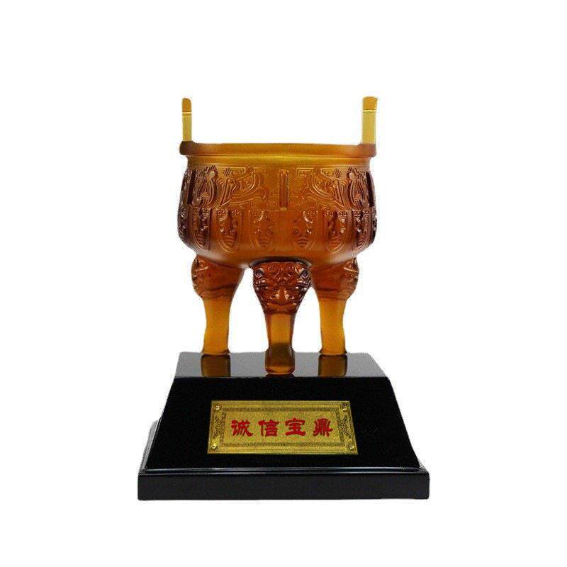 鼎摆件保险开业庆典纪念礼品古法琉璃尊香炉厂家定制定制