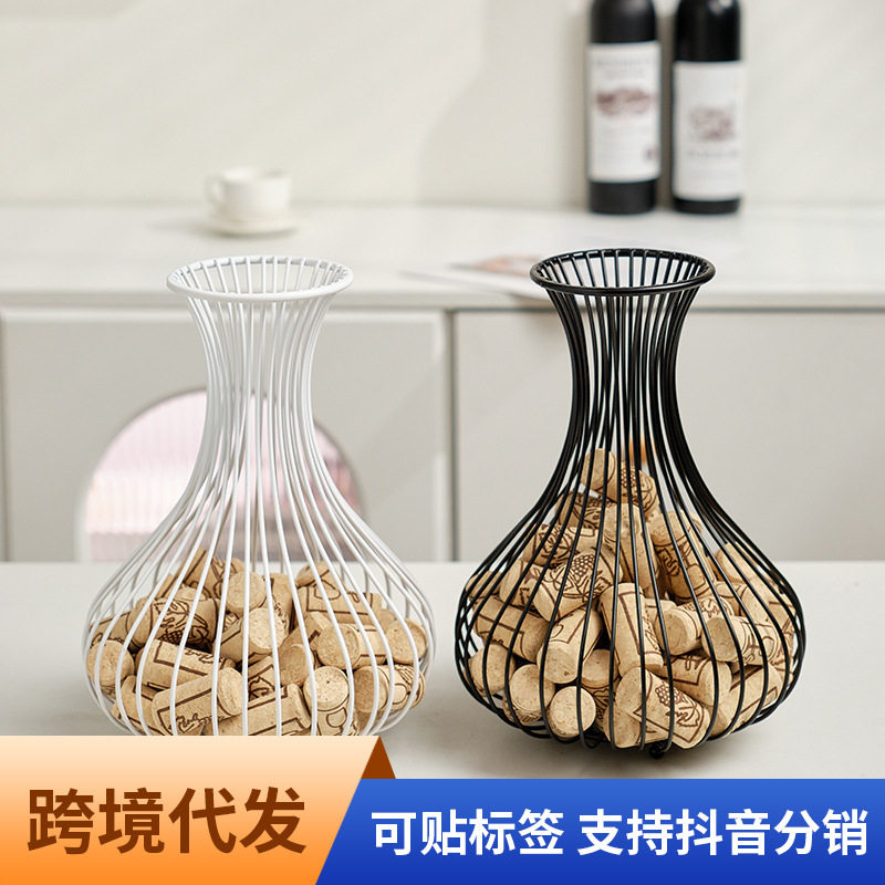 新品 红酒塞收纳篮软木塞红酒瓶塞收纳筐葡萄酒塞收集篮酒吧摆件