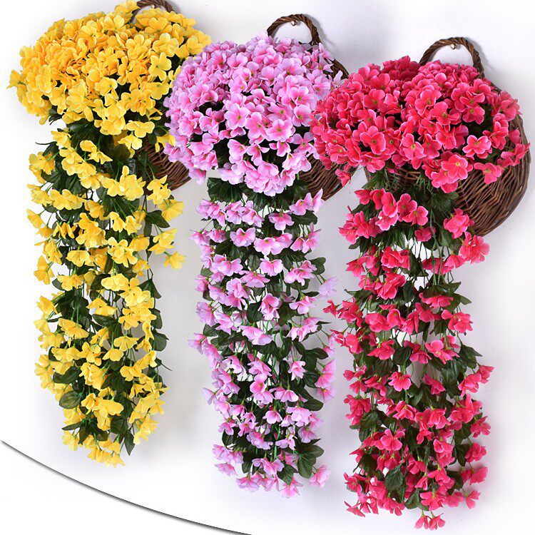 新品 仿真紫罗兰婚庆挂壁绢花橱窗阳台装饰假花18头绣球装饰花