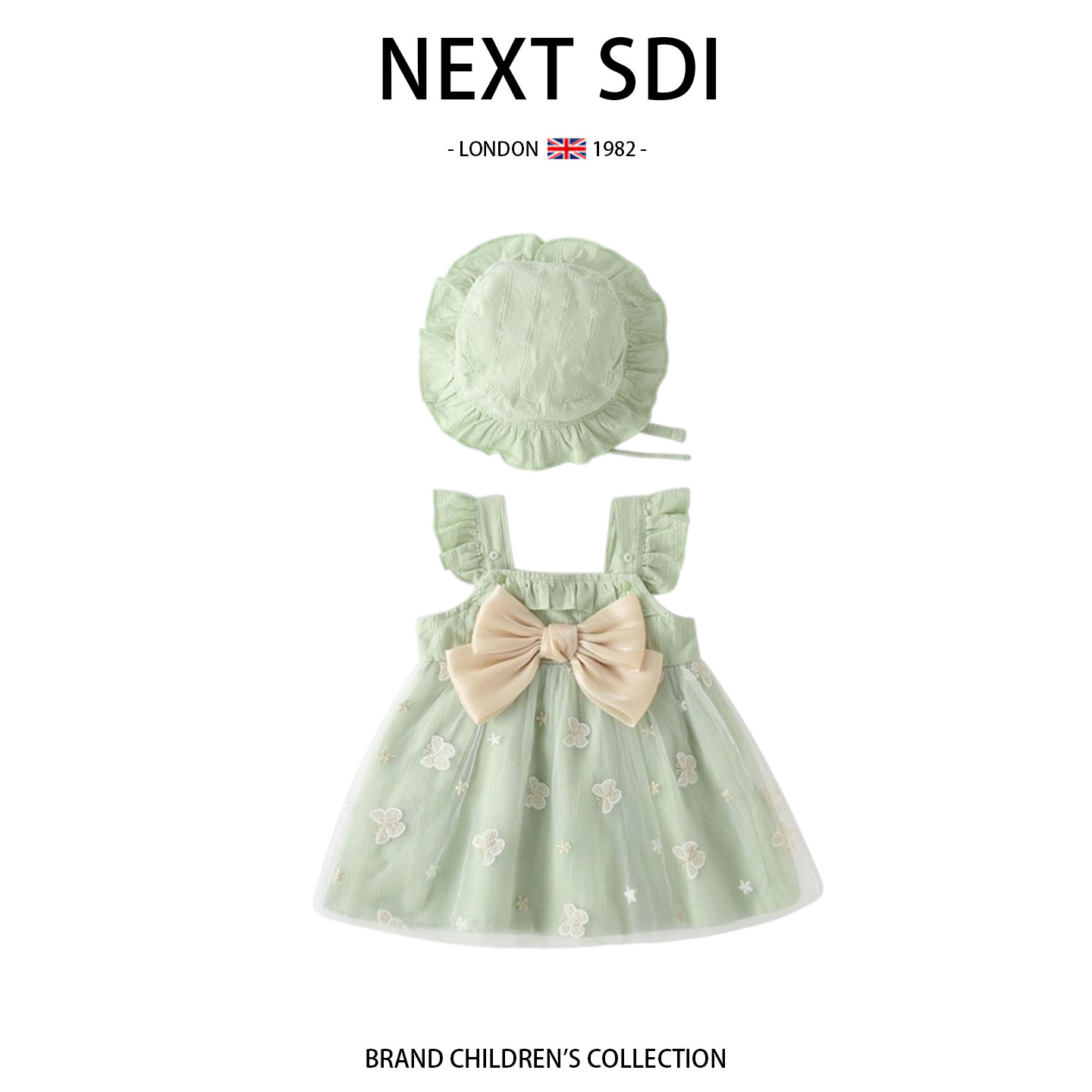 英国NEXT SDI女童无袖连衣裙夏季女宝宝小雏菊汉服裙子婴儿公主裙