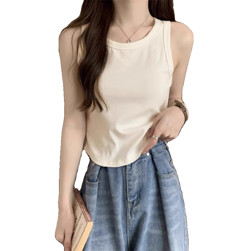 吊带背心女内搭打底纯色无袖t恤设计感小众外穿短款显瘦上衣