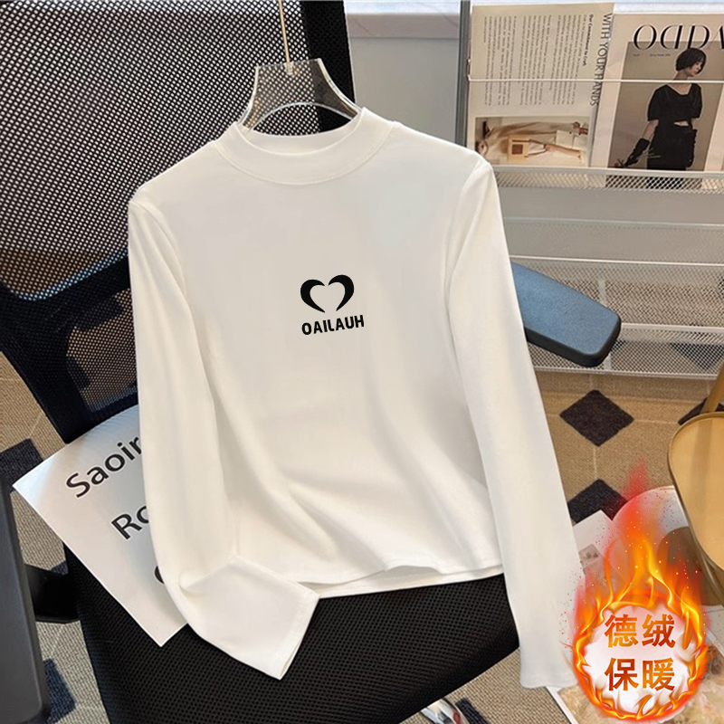 小立领打底衫女内搭德绒长袖t恤