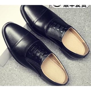 男士商务正装休闲皮鞋男三接头皮鞋黑色德比皮鞋新郎结婚皮鞋男款