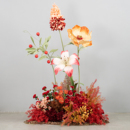 红色橱窗花艺商业美陈摆件巨型纸花朵婚庆活动高端轻奢仿真花场景