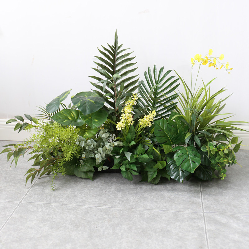 北欧室内彷真绿色植物盆景ins风落地花槽花艺店铺隔断植物架桌面
