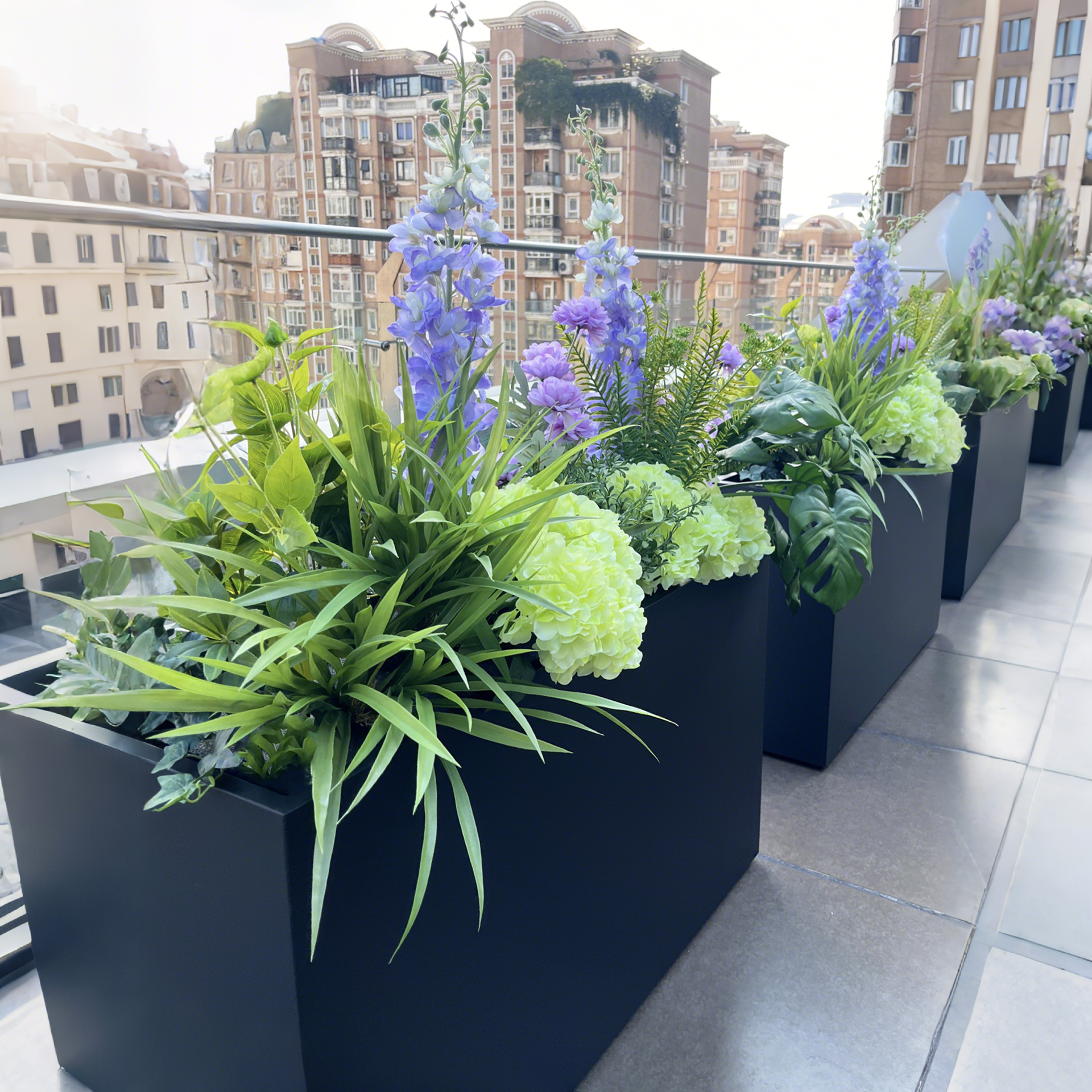 仿真花高级感逼真花箱植物装饰