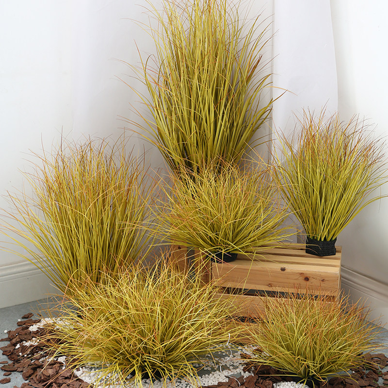 秋天仿真芦苇草洋葱草假草丛造景布置秋黄色家居摆件植物装饰摆件