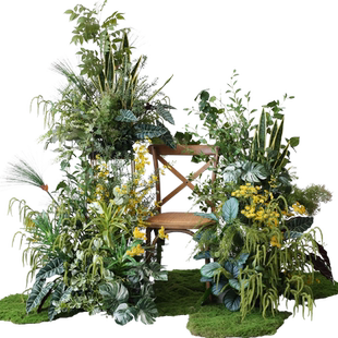 仿真绿植造景摄影棚置景餐厅奶茶店打卡拍照仿生植物花艺摆件花丛