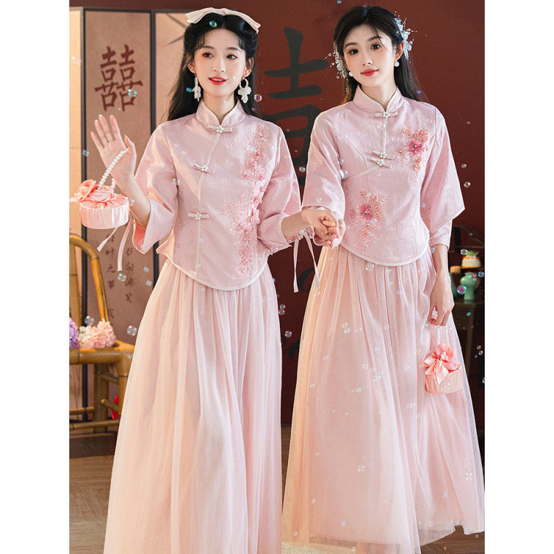 中式伴娘服2025新款中国风旗礼服/晚装