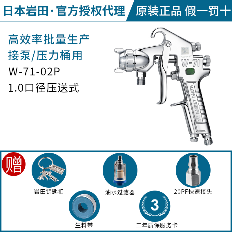 [原装进口]日本岩田W-71喷枪上下壶气动家具高雾化油漆喷漆枪w71