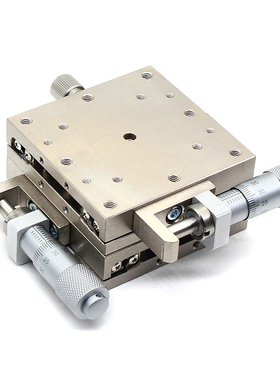 X轴不锈钢移动滑台LBX40手动精密微调位移平台XY轴LBY60直线滚珠