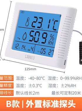 电子电温湿度表显示屏仪器实验室内318计工业充温度家用高精度LX1