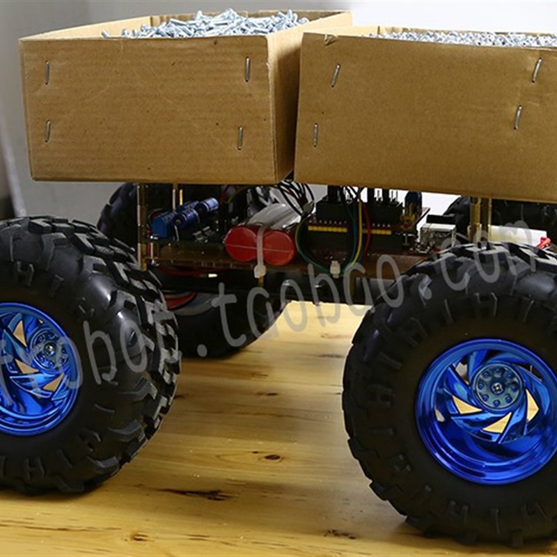 4WD 智能小车底盘 越野型超大型底盘直流减速电机 智能车越野轮子