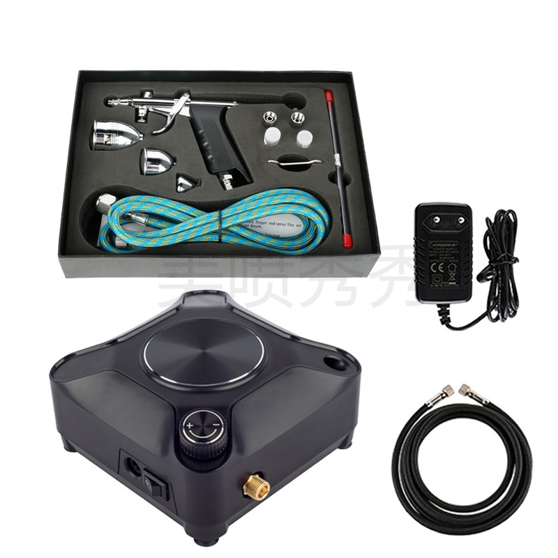 静音型迷你喷绘泵喷枪美工高达喷漆喷笔纹身上色模型气泵套装美甲