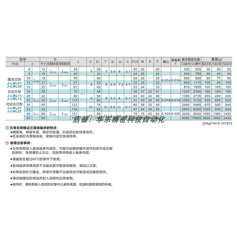 怡合达带法兰直线轴承引导式双衬型LML01 LML02  LML11 LML12