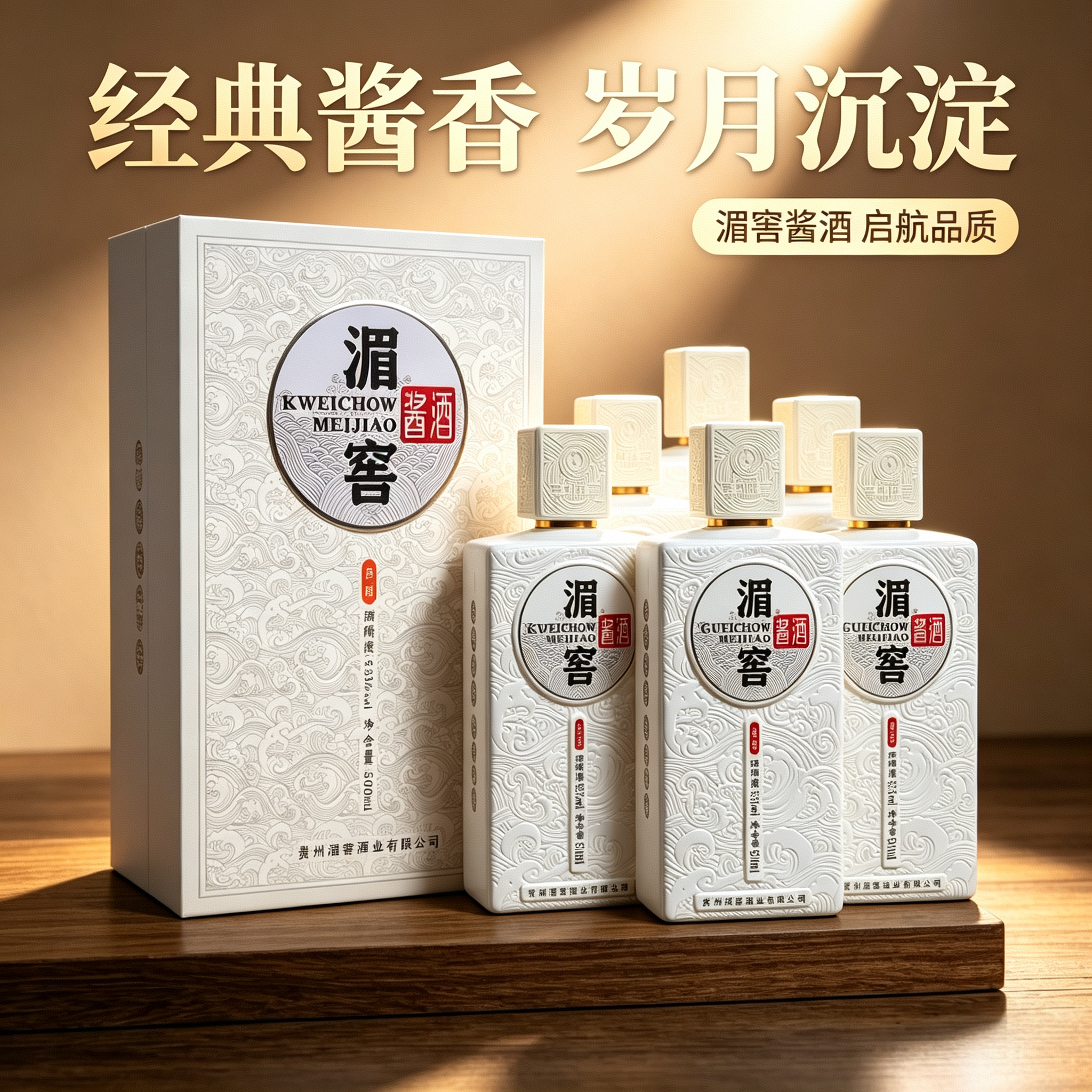 贵州湄窖启航 53度酱香型坤沙白酒 500ml*6瓶整箱