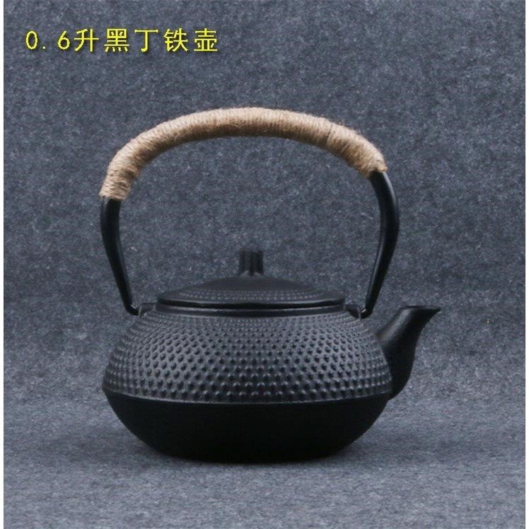 铁壶铸铁泡茶纯手工无涂层茶壶茶具烧水摆件扁小号茶道小铁壶