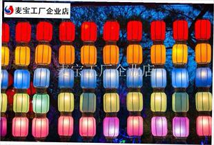 仿古灯笼串古风装饰中国风发光黄红色灯笼N墙吊灯走廊户外拍照道\