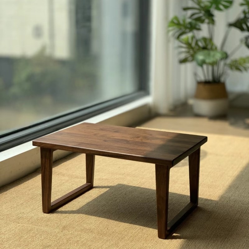 原创纯实木阳台小茶几原木v沙发炕几现代简约新中式卧室飘窗小茶