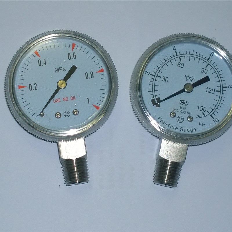 速发6L 不锈钢压力表 径向压力表 0-1.6Mpa 2.5MpaR 0.4Mpa 高品
