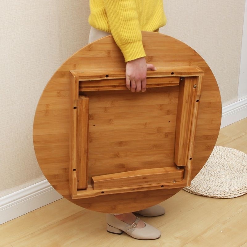 实木折叠榻榻米炕桌矮桌饭桌飘窗小桌G炕几现代简约家用餐桌圆桌