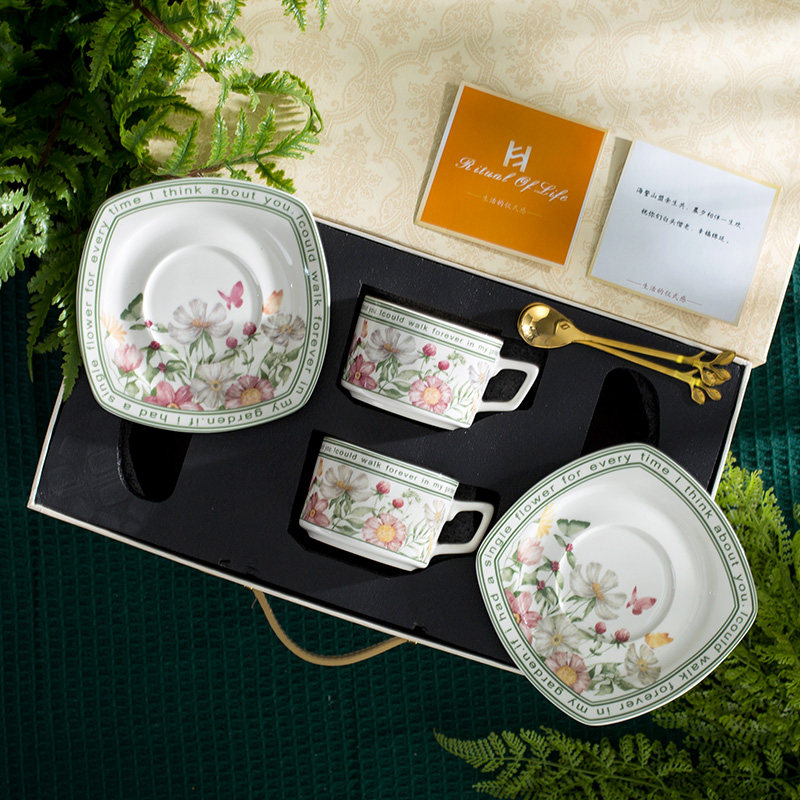 陶瓷咖啡杯子高级感轻奢高颜值乔迁新婚礼物礼盒装下午茶茶具套组