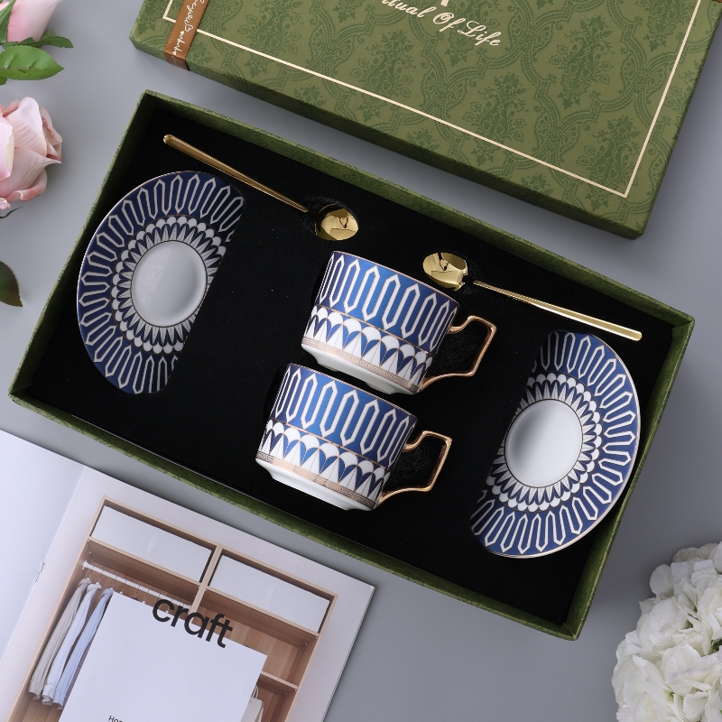 轻奢咖啡杯碟套装乔迁生日结婚礼物陶瓷骨瓷高档精致礼盒下午茶具