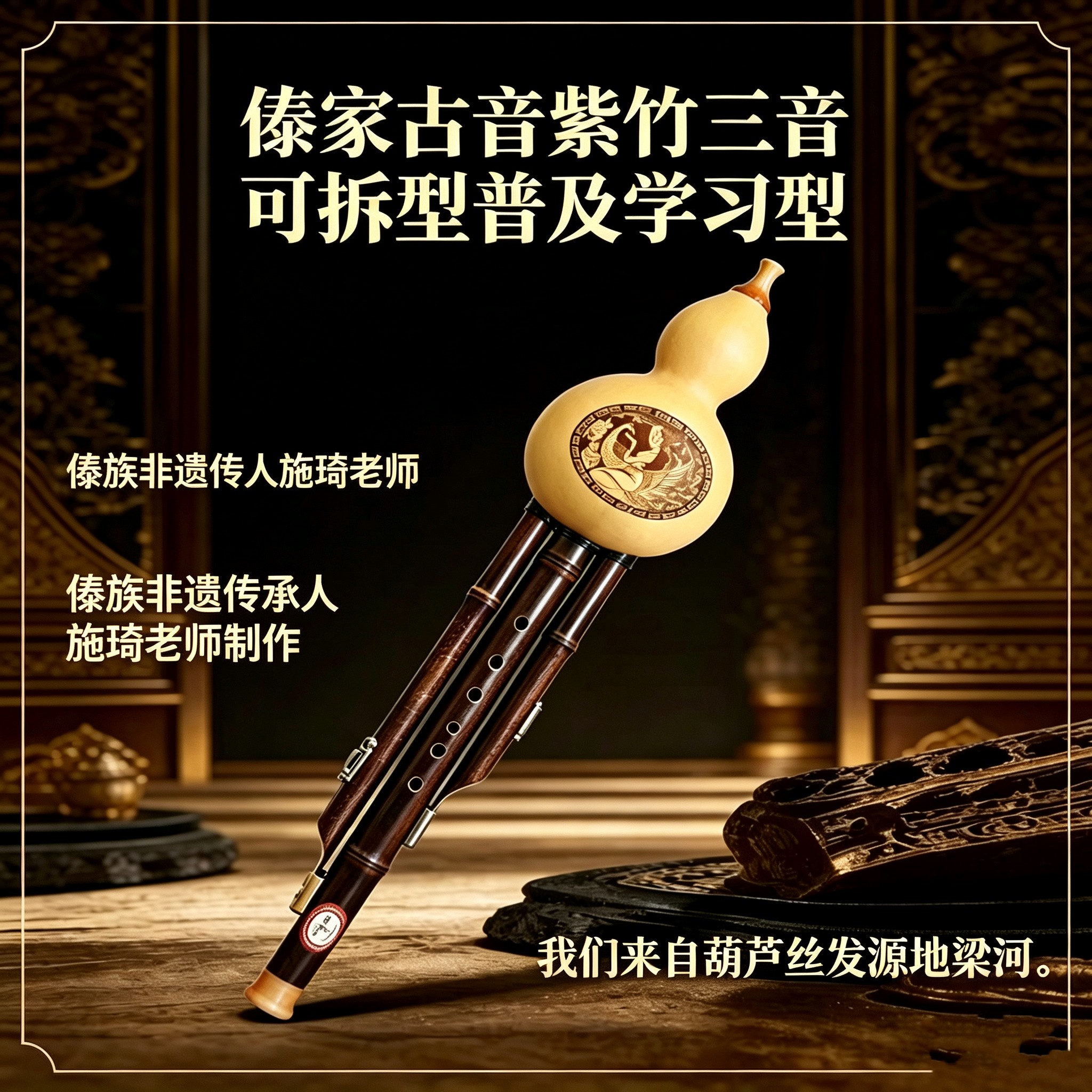 云南梁河紫竹葫芦丝C降B调初学成人学生入门考级演奏级葫芦丝乐器