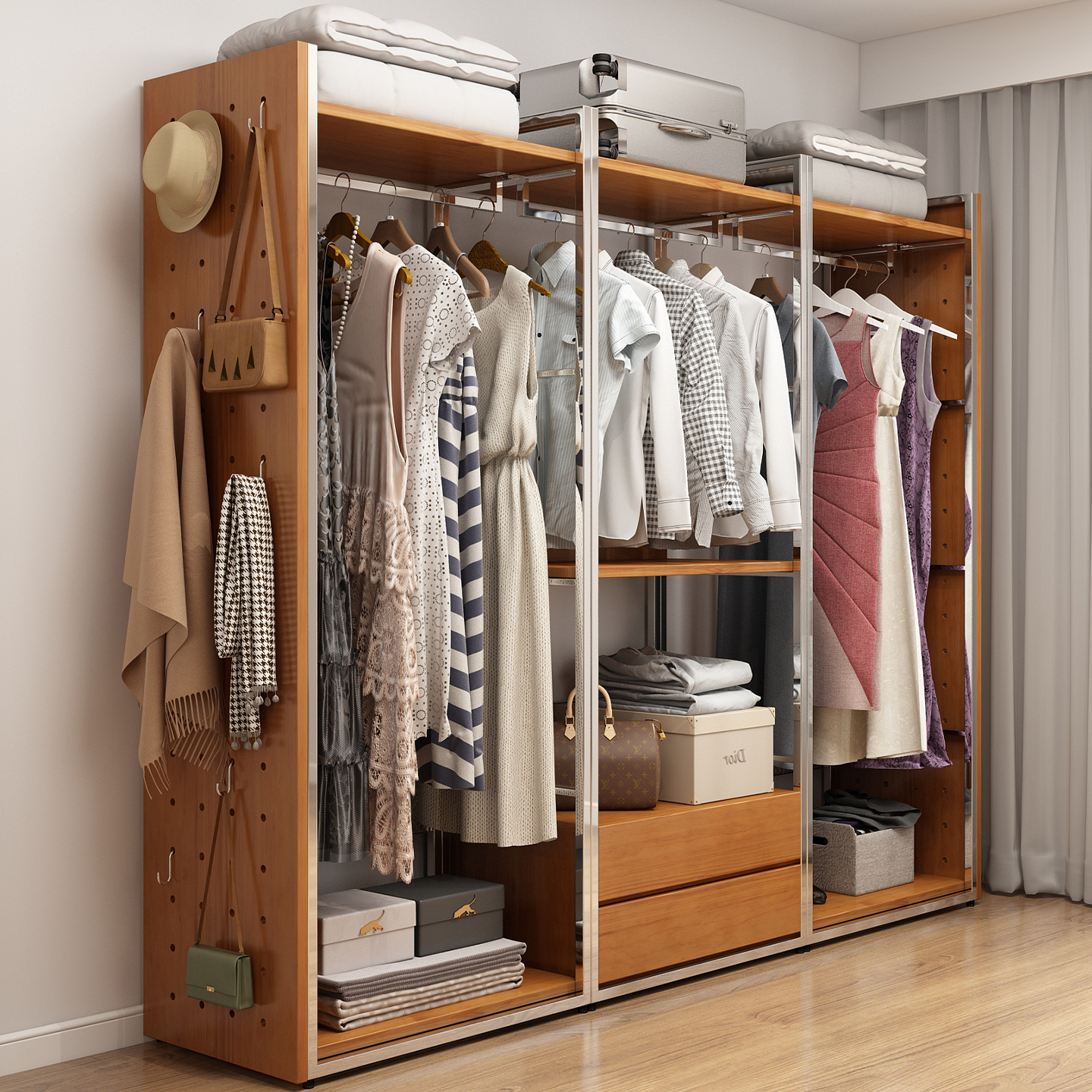 铁裁缝置物架家具实木衣帽间