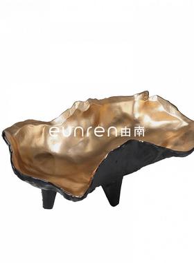 现代样板间树脂简约高脚水果盘摆件售楼处家居客厅茶几收纳托盘