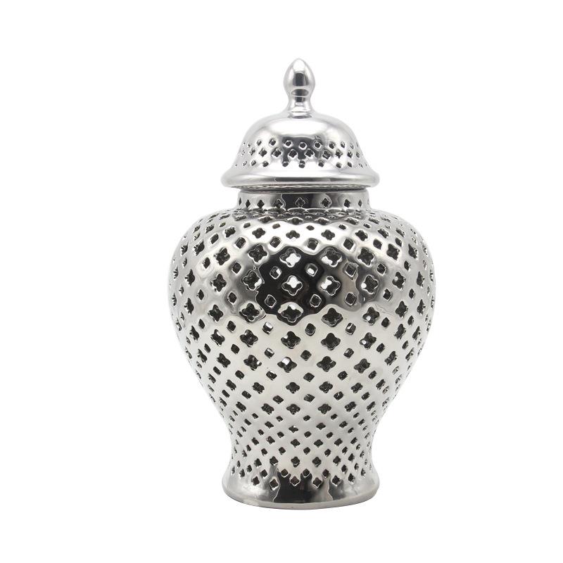 全球镂陶瓷空将军罐家居GMO摆设品工艺厅品客高档装饰大罐摆件