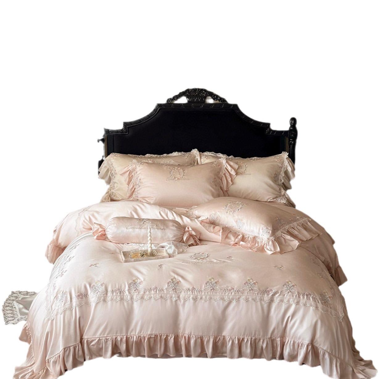 少女甜美高密100支兰精天丝夏季女生卧室床品家用四件套