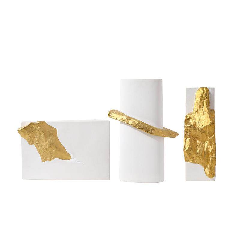 创意新中式极简陶瓷金石花瓶时尚轻奢客厅书房样板间软装饰品摆件,橡塑材料及制品,工业陶瓷,淘宝优惠券,粉丝福利购,淘宝优惠卷