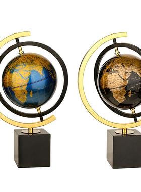轻奢金属地球仪摆件高级感家居客厅礼品礼物装饰工艺品厂