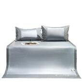 纯色高级感冰丝凉席三件套夏季 凉感折叠空调软席子高密机洗床笠款