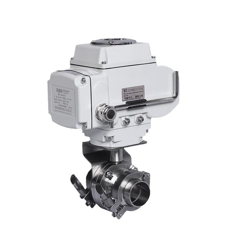 电动卫生装级阀软密封蝶3式04不锈钢卡箍快三片卫生级焊接蝶阀